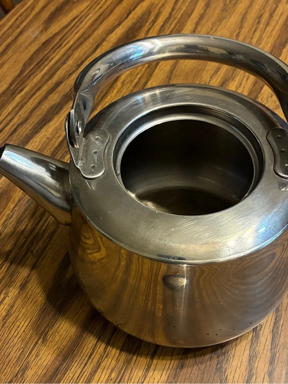 Brushed Stainless Steel Tea Kettle with Arched Handle - Silver